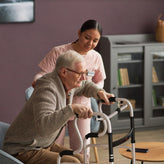 HERCULES Bi-Level Folding Walker with Adjustable Height, Interchangeable Wheels or Feet, Dual Frame Types, and Lightweight Design in Gray