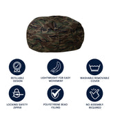 Duncan Oversized Camouflage Refillable Bean Bag Chair for All Ages