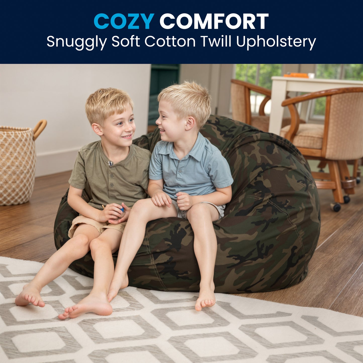 Duncan Oversized Camouflage Refillable Bean Bag Chair for All Ages