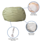 Duncan Oversized Green Dot Refillable Bean Bag Chair for All Ages
