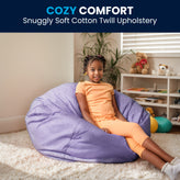 Duncan Oversized Lavender Dot Refillable Bean Bag Chair for All Ages