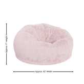 Duncan Oversized Blush Furry Refillable Bean Bag Chair for All Ages