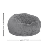 Duncan Oversized Gray Furry Refillable Bean Bag Chair for All Ages