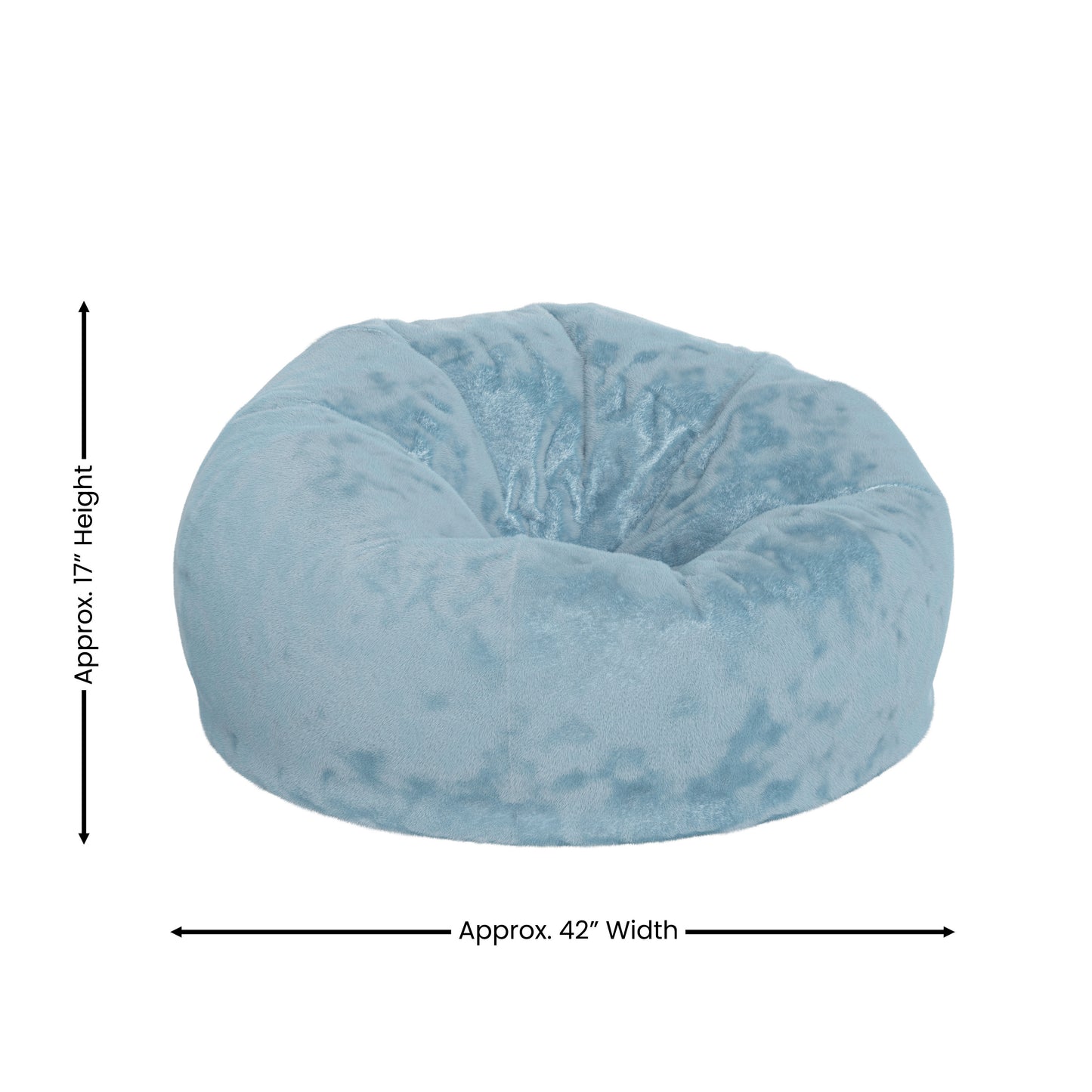 Duncan Oversized Teal Furry Refillable Bean Bag Chair for All Ages