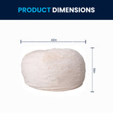 Duncan Oversized White Furry Refillable Bean Bag Chair for All Ages