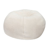 Duncan Large Natural Faux Sherpa Refillable Bean Bag Chair for Kids and Teens