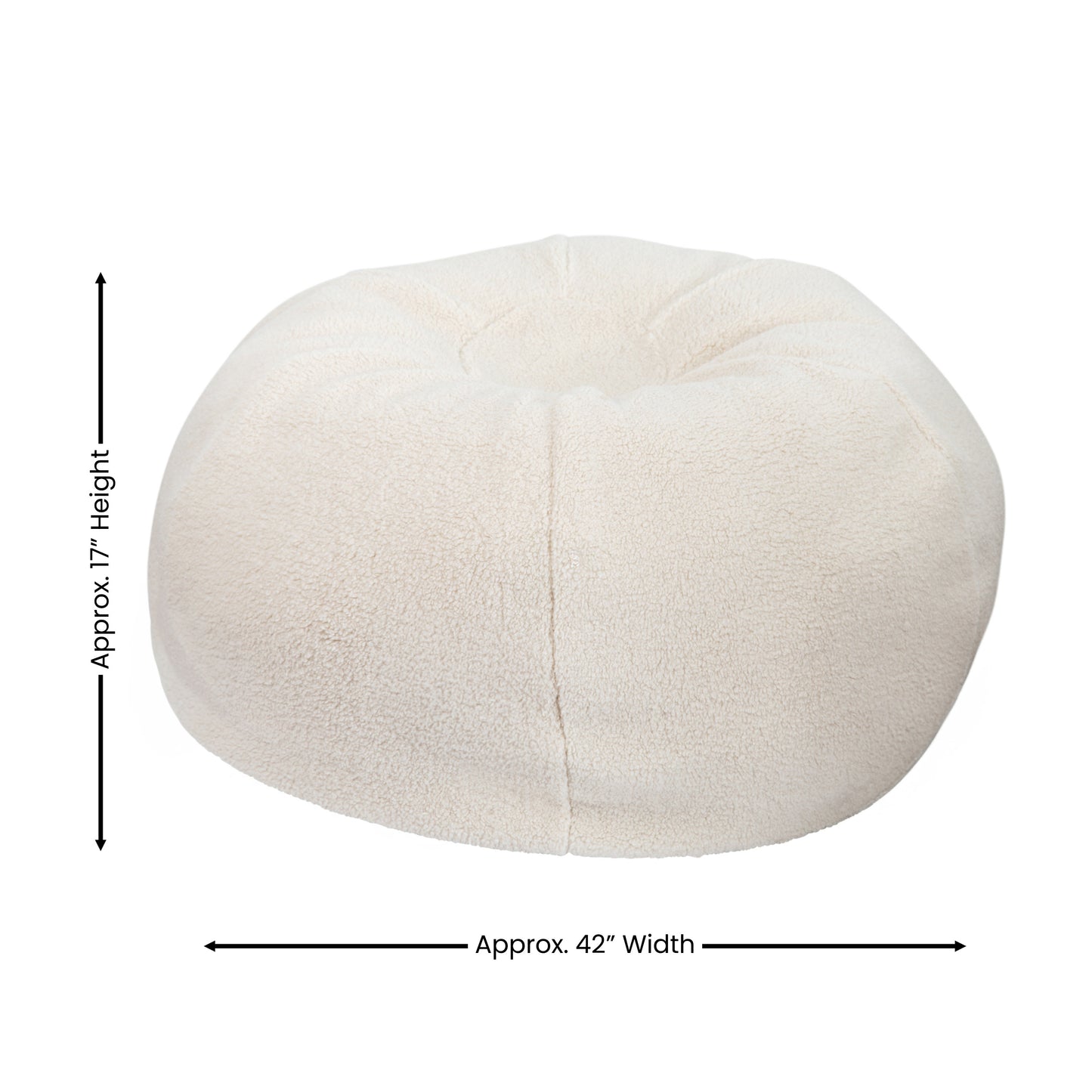 Duncan Large Natural Faux Sherpa Refillable Bean Bag Chair for Kids and Teens