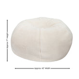 Duncan Large Natural Faux Sherpa Refillable Bean Bag Chair for Kids and Teens