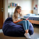 Duncan Oversized Solid Navy Blue Refillable Bean Bag Chair for All Ages