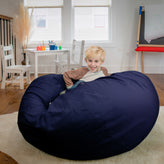 Duncan Oversized Solid Navy Blue Refillable Bean Bag Chair for All Ages