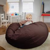 Duncan Oversized Solid Brown Refillable Bean Bag Chair for All Ages