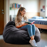 Duncan Oversized Solid Gray Refillable Bean Bag Chair for All Ages