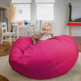 Duncan Oversized Solid Hot Pink Refillable Bean Bag Chair for All Ages