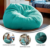 Duncan Oversized Solid Mint Green Refillable Bean Bag Chair for All Ages