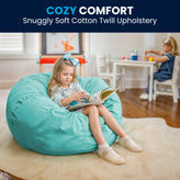 Duncan Oversized Solid Mint Green Refillable Bean Bag Chair for All Ages