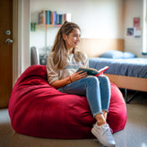 Duncan Oversized Solid Red Refillable Bean Bag Chair for All Ages
