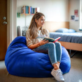 Duncan Oversized Solid Royal Blue Refillable Bean Bag Chair for All Ages