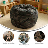 Dillon Small Camouflage Refillable Bean Bag Chair for Kids and Teens