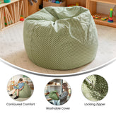 Dillon Small Green Dot Refillable Bean Bag Chair for Kids and Teens