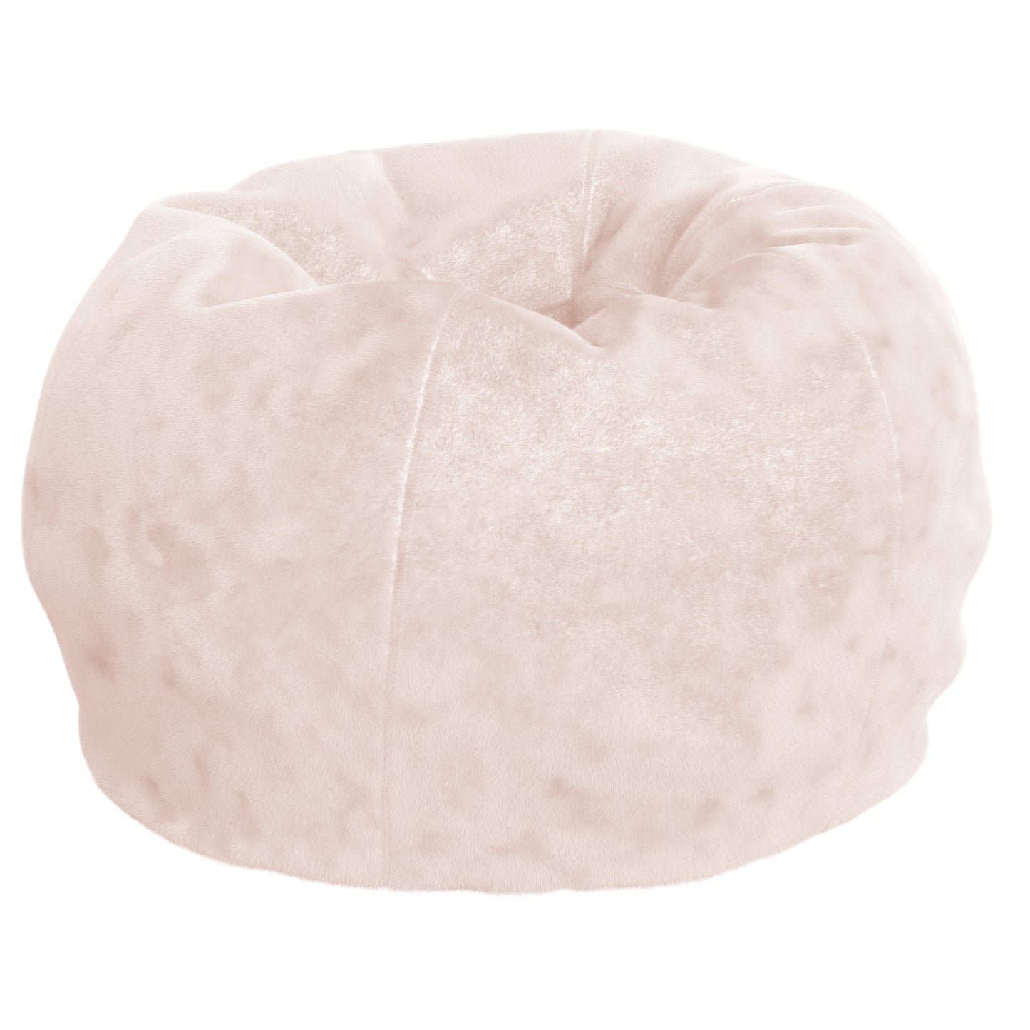 Dillon Small Blush Furry Refillable Bean Bag Chair for Kids and Teens