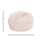 Dillon Small Blush Furry Refillable Bean Bag Chair for Kids and Teens
