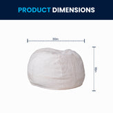 Dillon Small White Furry Refillable Bean Bag Chair for Kids and Teens