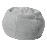 Dillon Small Gray Faux Sherpa Refillable Bean Bag Chair for Kids and Teens