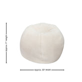 Dillon Small Natural Faux Sherpa Refillable Bean Bag Chair for Kids and Teens