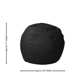 Dillon Small Solid Black Refillable Bean Bag Chair for Kids and Teens