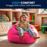 Dillon Small Solid Hot Pink Refillable Bean Bag Chair for Kids and Teens