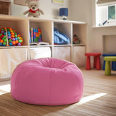 Dillon Small Solid Light Pink Refillable Bean Bag Chair for Kids and Teens