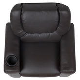 Vana Contemporary Brown LeatherSoft Kids Recliner with Cup Holder and Headrest