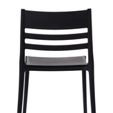 Bridgeport Indoor-Outdoor Stacking Patio Chair with Slatted Backrest, Commercial All-Weather Resin Chair in Black