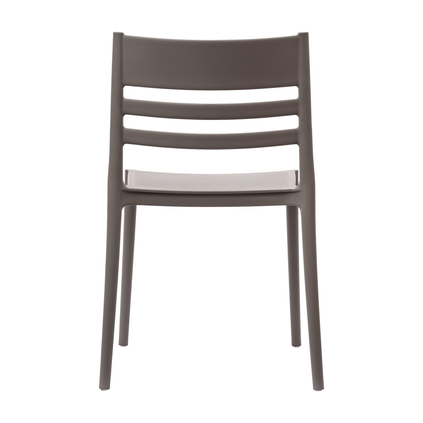 Bridgeport Indoor-Outdoor Stacking Patio Chair with Slatted Backrest, Commercial All-Weather Resin Chair in Gray