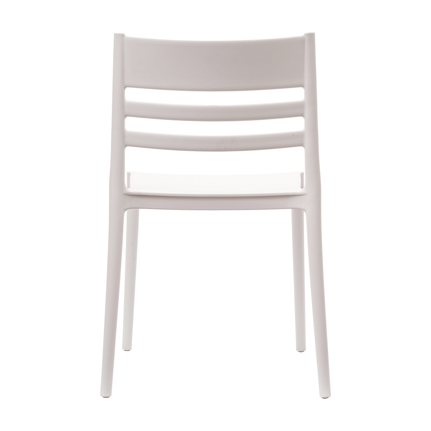 Bridgeport Indoor-Outdoor Stacking Patio Chair with Slatted Backrest, Commercial All-Weather Resin Chair in White