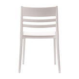 Bridgeport Indoor-Outdoor Stacking Patio Chair with Slatted Backrest, Commercial All-Weather Resin Chair in White