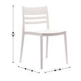 Bridgeport Indoor-Outdoor Stacking Patio Chair with Slatted Backrest, Commercial All-Weather Resin Chair in White
