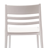Bridgeport Indoor-Outdoor Stacking Patio Chair with Slatted Backrest, Commercial All-Weather Resin Chair in White