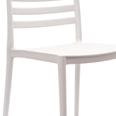 Bridgeport Indoor-Outdoor Stacking Patio Chair with Slatted Backrest, Commercial All-Weather Resin Chair in White