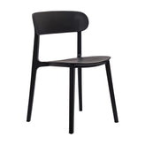 Dover Indoor-Outdoor Stacking Patio Chair with Curved Backrest, Commercial All-Weather Resin Chair in Black