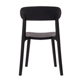 Dover Indoor-Outdoor Stacking Patio Chair with Curved Backrest, Commercial All-Weather Resin Chair in Black