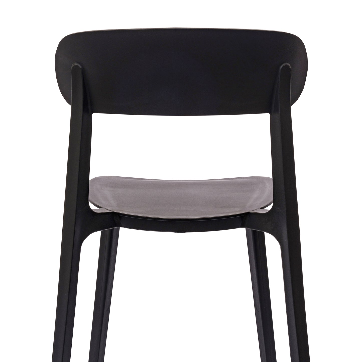 Dover Indoor-Outdoor Stacking Patio Chair with Curved Backrest, Commercial All-Weather Resin Chair in Black