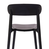 Dover Indoor-Outdoor Stacking Patio Chair with Curved Backrest, Commercial All-Weather Resin Chair in Black
