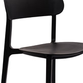 Dover Indoor-Outdoor Stacking Patio Chair with Curved Backrest, Commercial All-Weather Resin Chair in Black