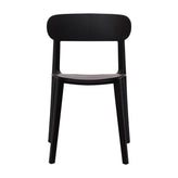 Dover Indoor-Outdoor Stacking Patio Chair with Curved Backrest, Commercial All-Weather Resin Chair in Black