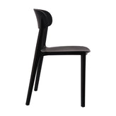 Dover Indoor-Outdoor Stacking Patio Chair with Curved Backrest, Commercial All-Weather Resin Chair in Black