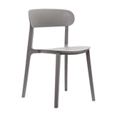 Dover Indoor-Outdoor Stacking Patio Chair with Curved Backrest, Commercial All-Weather Resin Chair in Gray