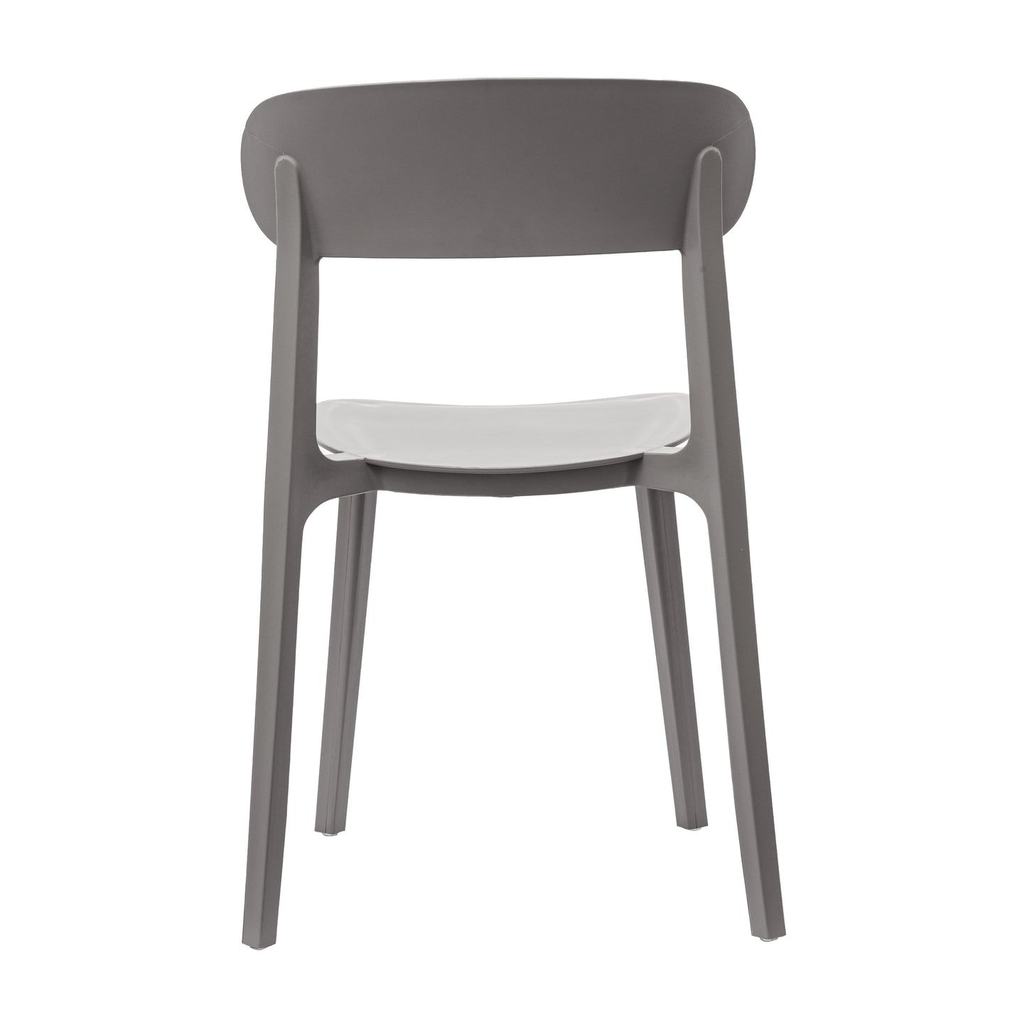 Dover Indoor-Outdoor Stacking Patio Chair with Curved Backrest, Commercial All-Weather Resin Chair in Gray