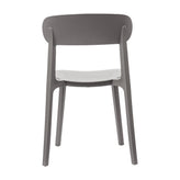 Dover Indoor-Outdoor Stacking Patio Chair with Curved Backrest, Commercial All-Weather Resin Chair in Gray