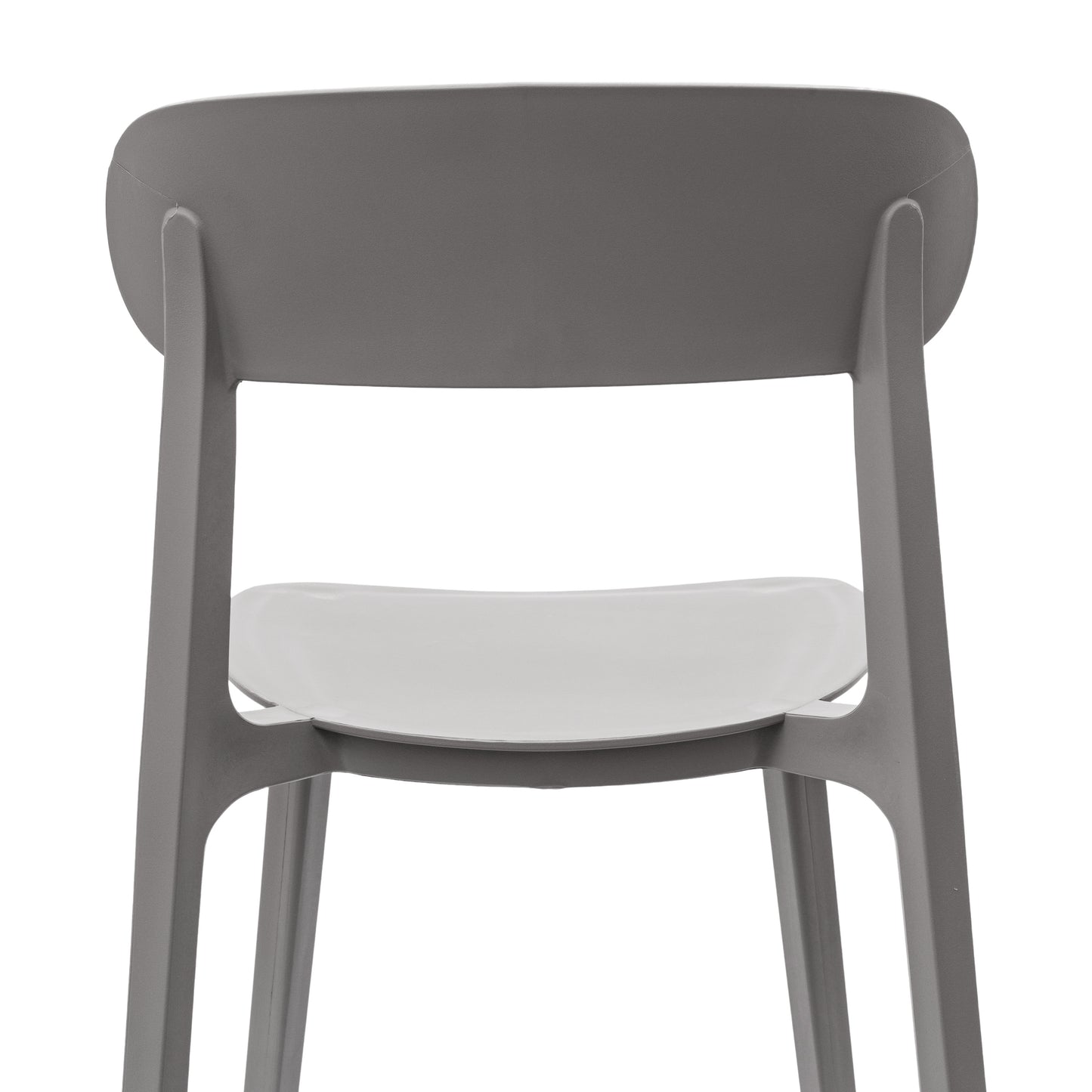 Dover Indoor-Outdoor Stacking Patio Chair with Curved Backrest, Commercial All-Weather Resin Chair in Gray